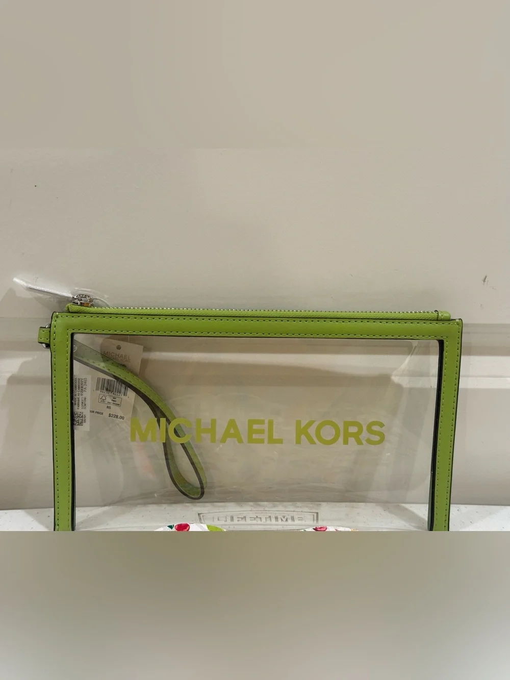 NEW Michael KORS Signature Tropical Fruit Print Wristlet & Sandal Set